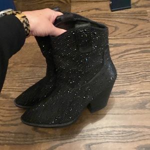 Black Rhinestone Booties 6.5 *perfect for Taylor Swift Concert*